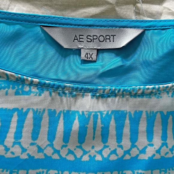 NEW PHOTOS! TUNIC, BELTED, BLUE & WHITE, SIZE 4X, MADE IN CANADA!, PRINTED, BOAT - Picture 8 of 13